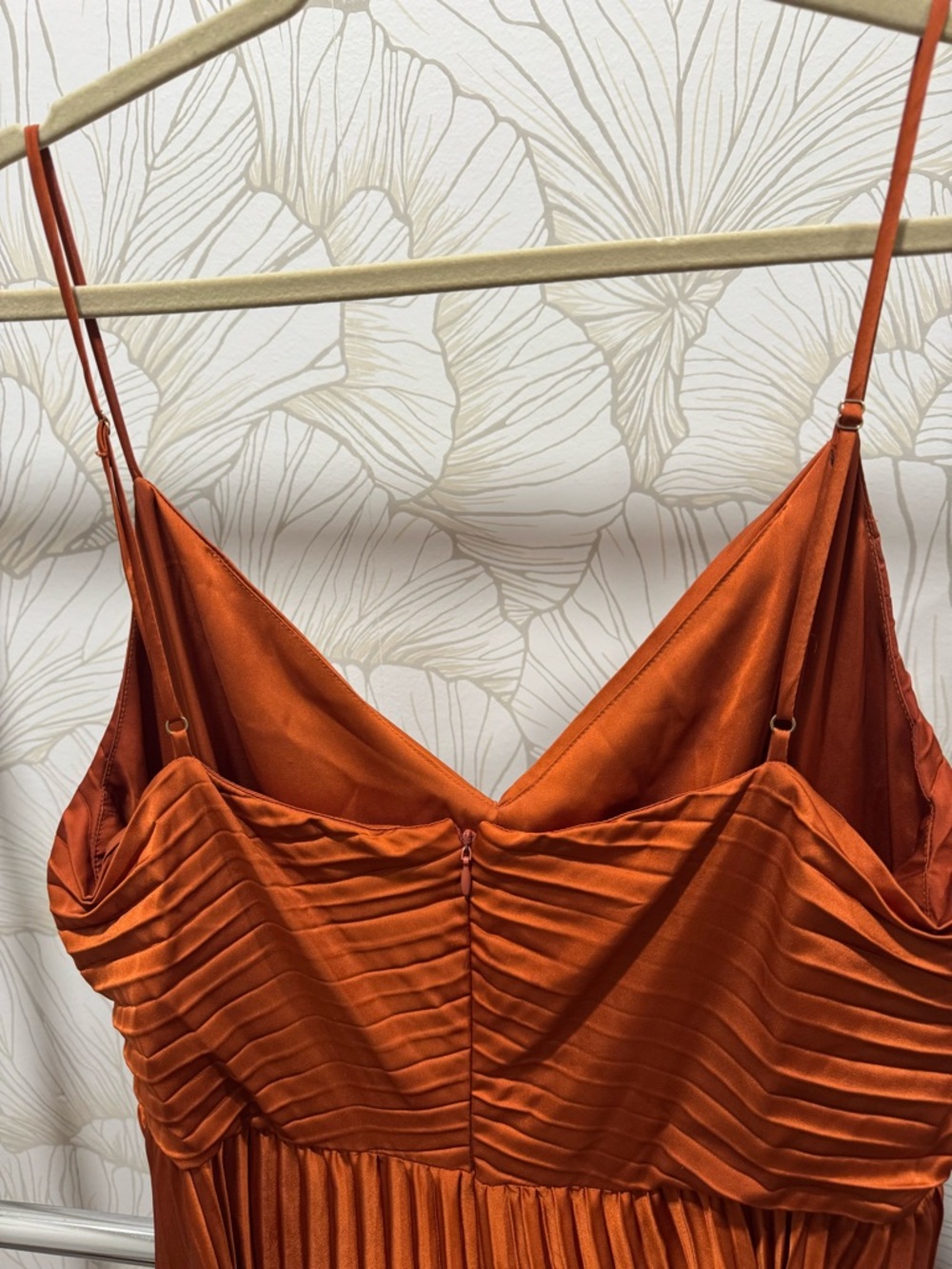 Petal & Pup Copper-Orange Pleated Maxi Dress - Picture 4 of 10